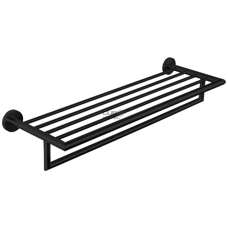 Shelf with Towel Rail 655mm Black